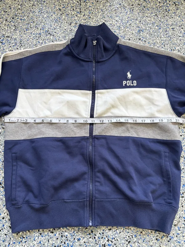 Polo Ralph Lauren navy blue color-blocked track jacket - Image 6