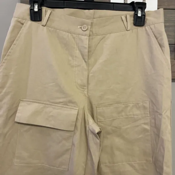 Princess Polly Women’s Beige Cepora Cargo Wide Leg Pants With Pockets- size 4 - Image 2