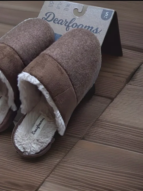 Dearfoams Cozy Comfort Women's Size S (7-8) Microsuede Moc Toe Scuff Slippers - Image 2