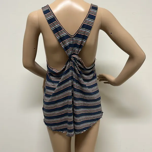 We The Free Best Night Twist Racerback Navy Striped Tank Top Size S - Image 5