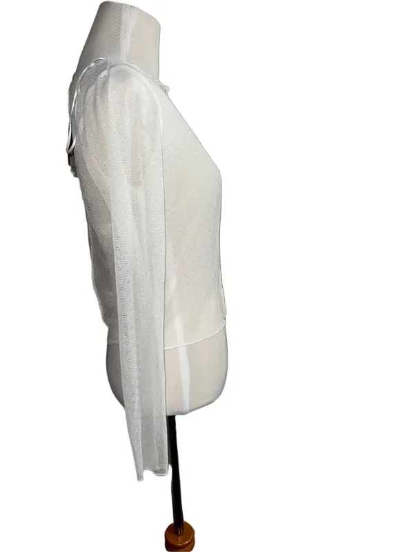 Self Esteem White Mesh Long Sleeve Top - Image 2