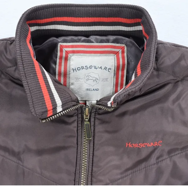 Horseware Ireland Woman's Brown Equestrian Bomber Jacket Striped Trim Small - Image 3