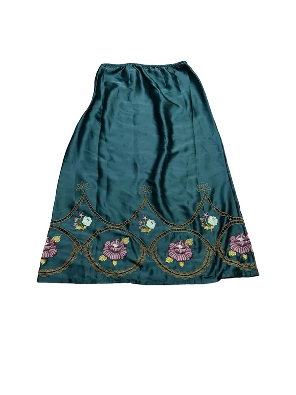 ✨🌲 Free‎ People Autumn Bloom Midi Skirt Set XS Embroidered Forest Green 🌲✨ - Image 4