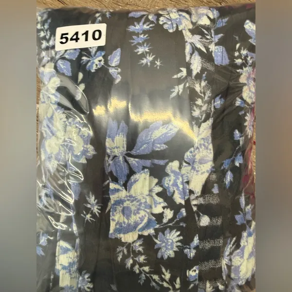 Free People Jaymes Dress Floral Printed Blue‎ Black Combo size large - Image 7