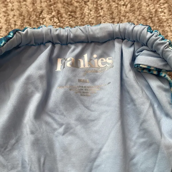 Frankie's Bikinis Blue Snakeskin Bikini Bottom - Image 3