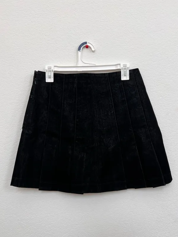 Free People “Sugar & Spice” Pleated Mini Skirt Black Size 10 100% Viscose‎ - Image 4