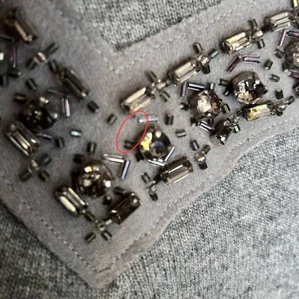 J. CREW Rhinestone Embellished Gray Wool Cashmere Blend Sweater Grey Size Small - Image 8