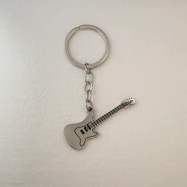 Guitar Car Keychain for Men Women Electric Guitar Keychain Key Ring Bag Charm - Image 2