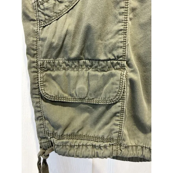 Calvin Klein Jeans Womens‎ Size 6 Olive Green Cargo Shorts Cotton Drawstring Hem - Image 3