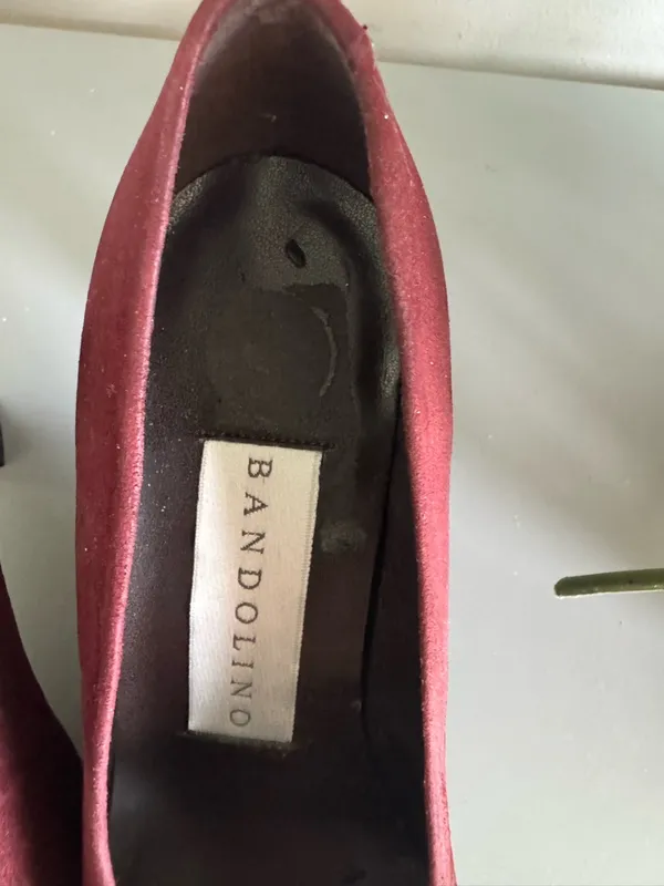 Bandolino Burgundy Suede Pointed-Toe Pumps - Image 5