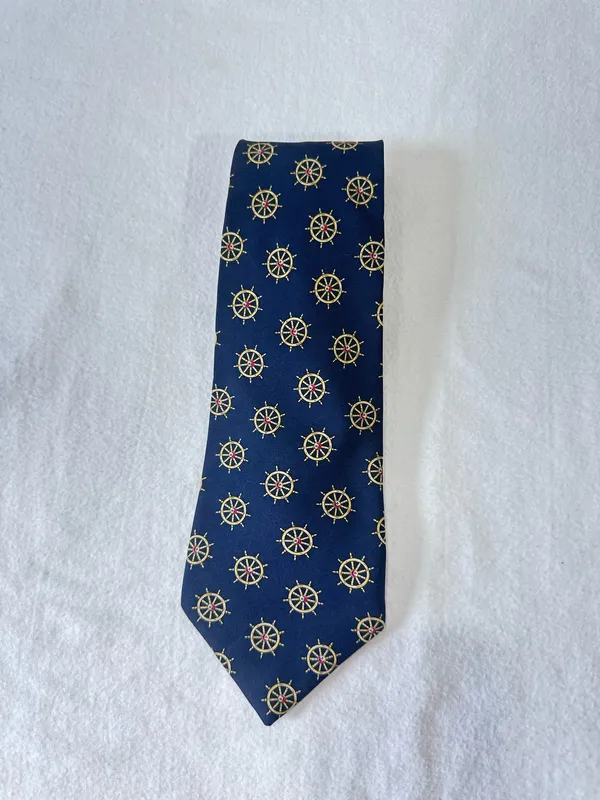 Tommy Hilfiger Man's Silk Tie Blue Nautical Designer Classic Cravat - Image 2