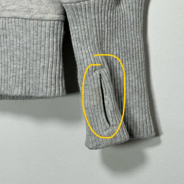 Athleta Womens Gray Cowl Neck Pullover Sweatshirt‎ Thumbholes Size S 8537 - Image 9