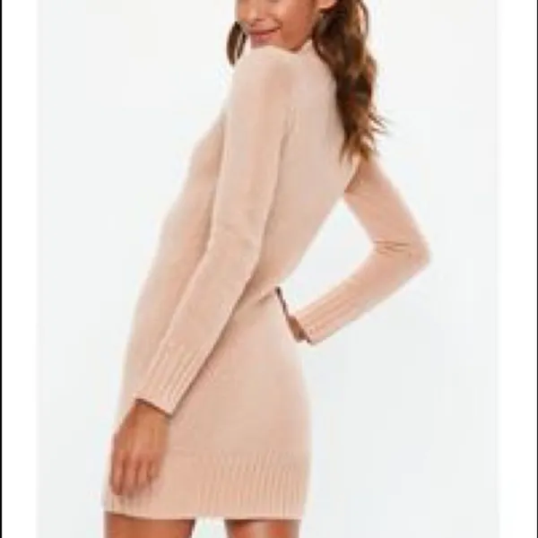 ✨ Missguided Women's Natural Nude Fluffy High Neck Jumper Dress✨ - Image 2