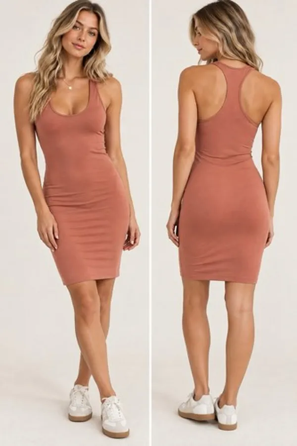 Free People Intimately NWT Cinnamon Bodycon Slip Dress Sleeveless Racerback M/L - Image 2