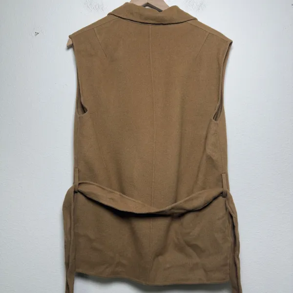 Rag‎ & Bone Women Pearson Vest Camel Wool Double Breasted Belted Sleeveless Coat - Image 10