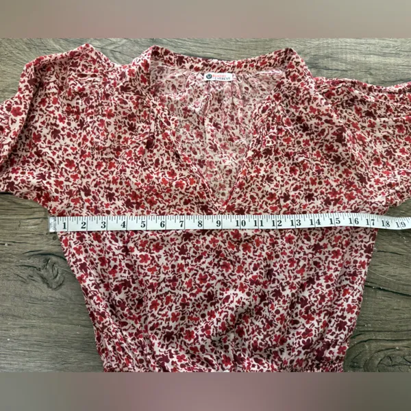 Sundry Red Floral Long‎ Sleeve Cotton Dress Size medium - Image 5