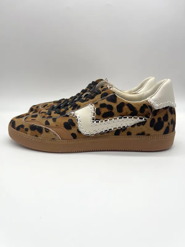 Dolce Vita Notice Stitch Sneakers Dark Leopard Calf Hair Size 9.5 NWOB - Image 9
