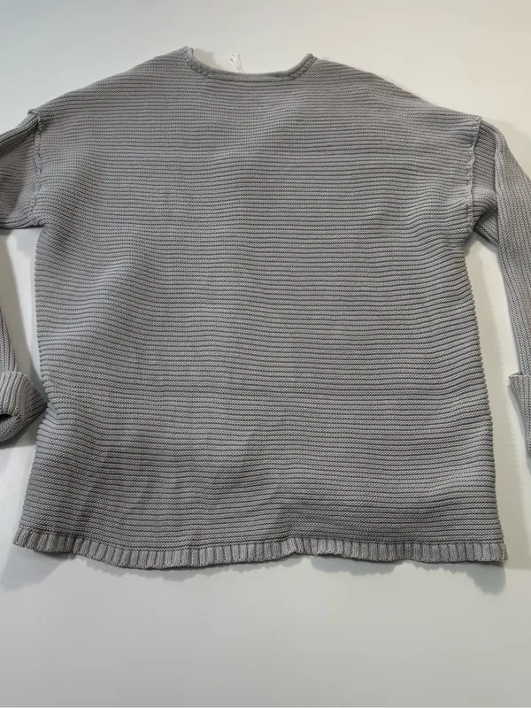 Free People 100% Cotton V-Neck Oversized Sweater in Gray Size Small - Image 8