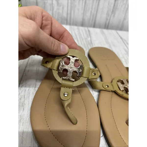 Womens Size 8 Tory Burch Miller Sandals Tan - Image 3