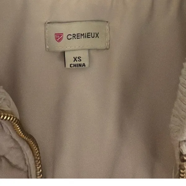 Cremieux Beige Diamond Quilted Gold Zip Up Lightweight Puffer Women's Size XS - Image 4