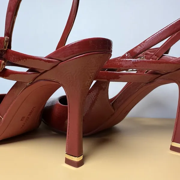 Kenneth Cole Burgundy Slingback Heels - Image 3