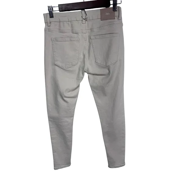 Zara Skinny Jeans Women's High‎ Rise Stretch Denim Cream Size 4 - Image 5