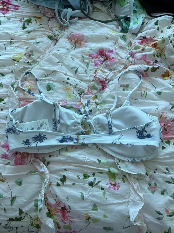 Blue patterned Bikini Top Size M - Image 2