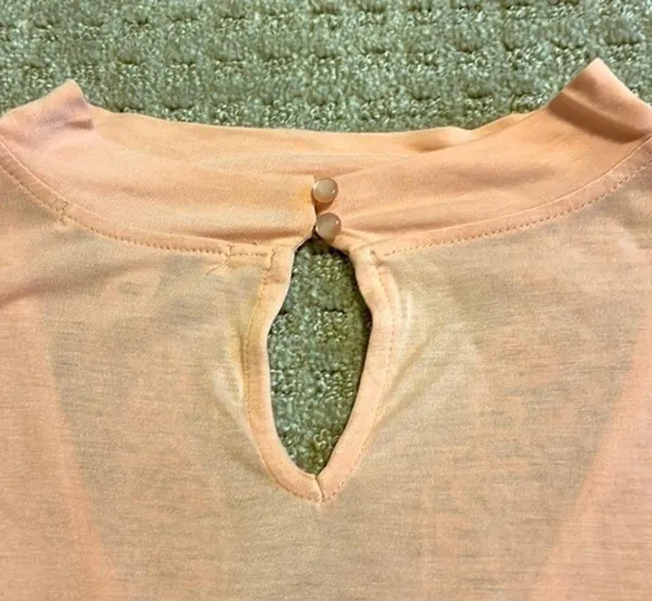 Sejour Peach Mock Choker V-Neck With Lace Top-NWT - Image 5