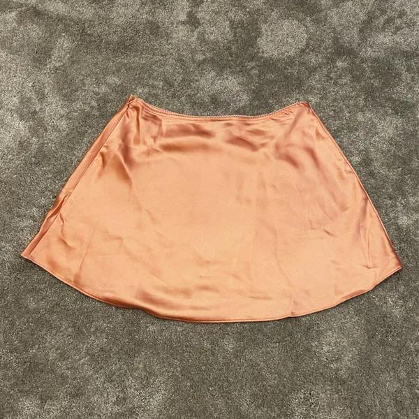 Wild Fable Pink Peach Orange Satin High-Low A-Line Mini Skirt Small NWT - Image 4