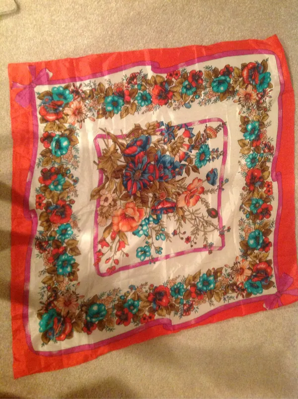 Vintage Floral Scarf- Perfect For Draping - Image 9