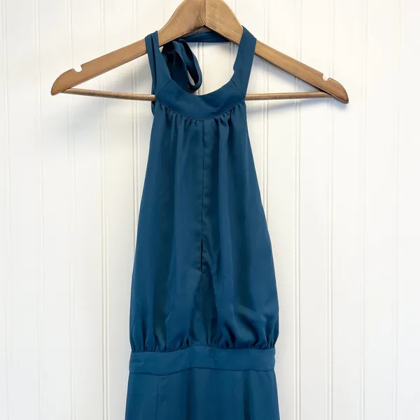 NEW Yumi Kim Womens M High Demand Maxi Dress Ink Blue Halter Top‎ Gown - Image 9