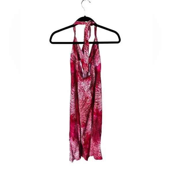 Hilo Hattie Coral Dress with Tie Back Coral Print Coral L - Image 3