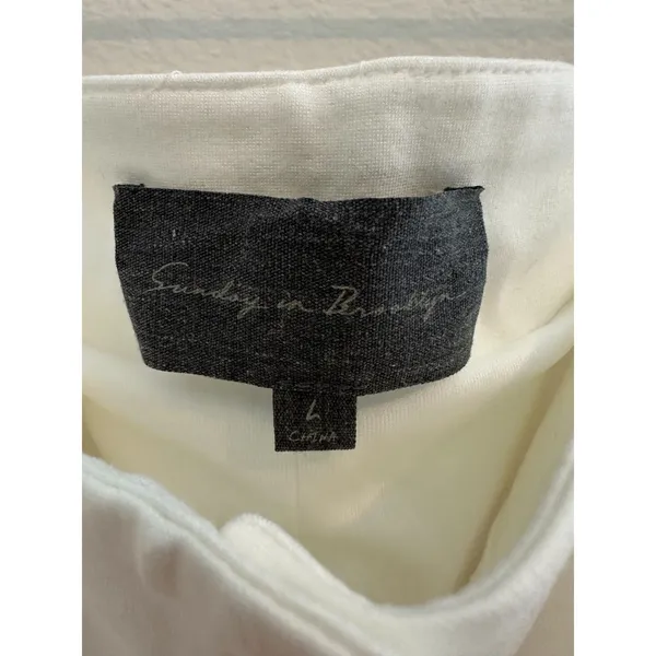 Anthropologie Sunday in Brooklyn Ponte Apron Vest Top White Large - Image 4