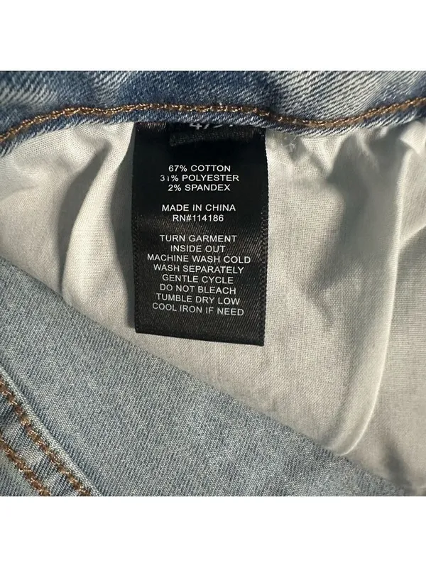 FRYE High Rise Straight Leg Relaxed Fit Cuffed Uncuffed Jean Blue Denim Sz 4/27 - Image 13