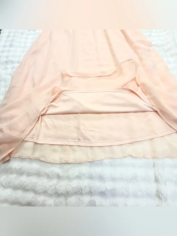 LULUS Women Air of Romance Peach Sleeveless Chiffon Maxi Dress Size XS - Image 10