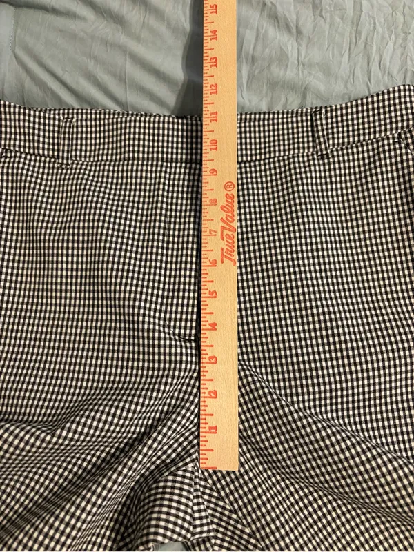 White House Black Market WHBM Black White Gingham Ankle Pants Size 12 - Image 5