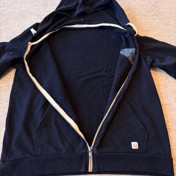 Marine Layer EABP All Star Navy Black Full‎ Zip Hoodie Womens Large Cozy Soft - Image 7
