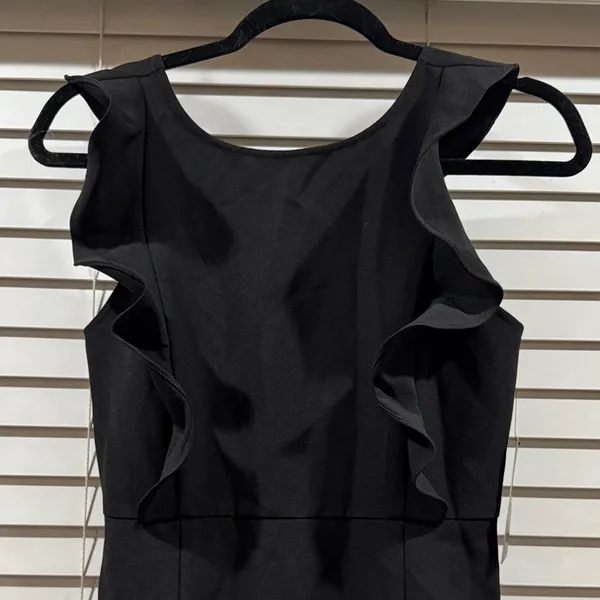 Lulu's Black Midi Ruffle Sheath Dress - Image 3