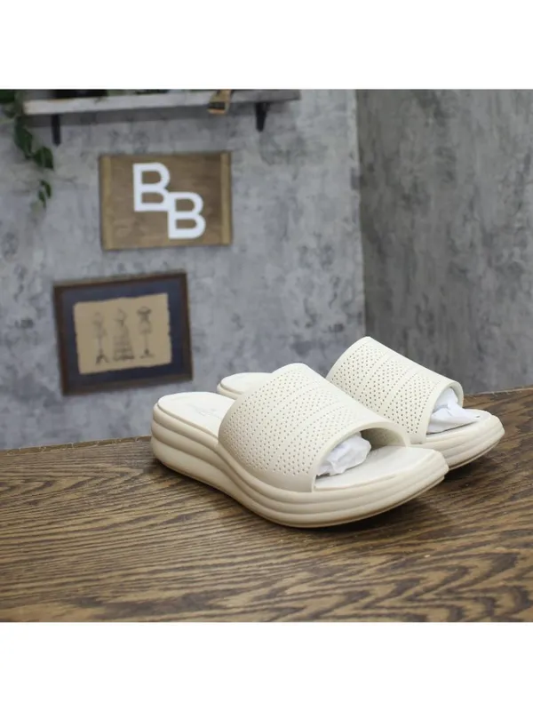 NWT Clarks Drift Twist Wedge Slide Sandals 26181604 Cream Off White 8M - Image 6