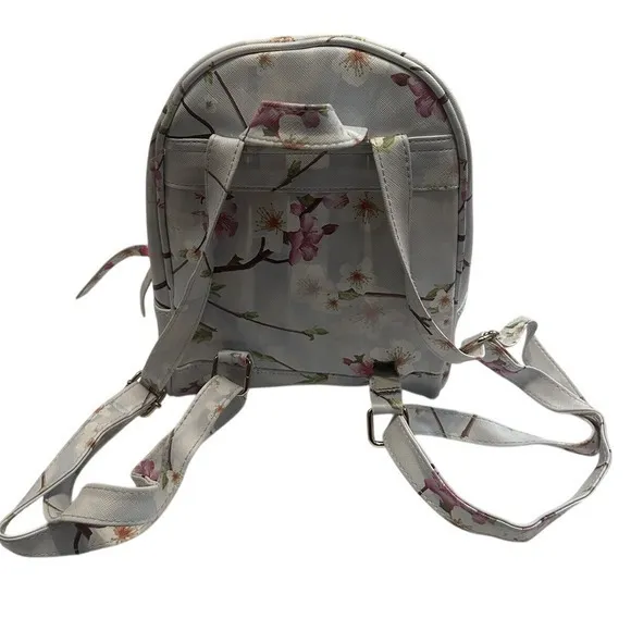 Under One Sky Backpack Women Small Blue Fair Cherry‎ Blossom Floral - Image 6