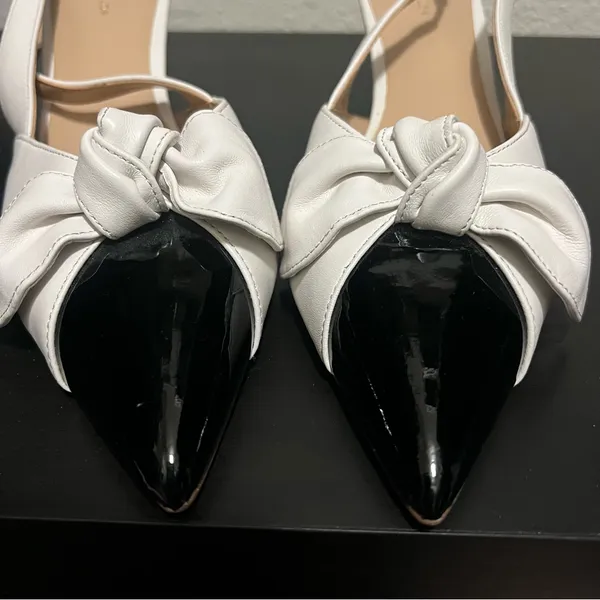 Ann Taylor Black and White Bow Heels - Image 7