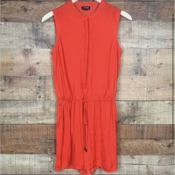 NWT Womens A.n.A. ANA Red Sleeveless Summer Romper Jumper - Sz S - Image 2