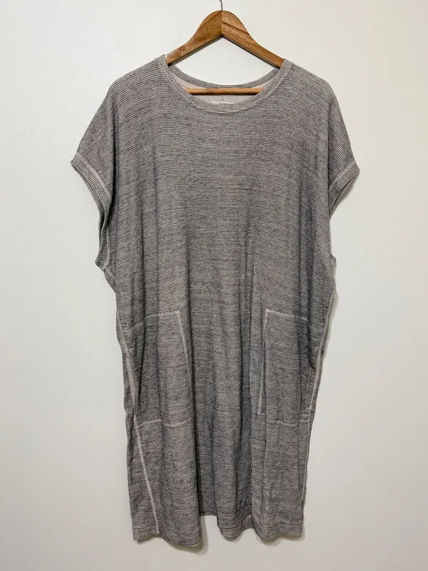 Billy Reid Women’s Cotton Knit Dress Size Large Gray Waffle Texture - Image 2