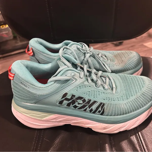 Hoka One One Women's Bondi 7 Teal Athletic Shoes please see stain - Image 3
