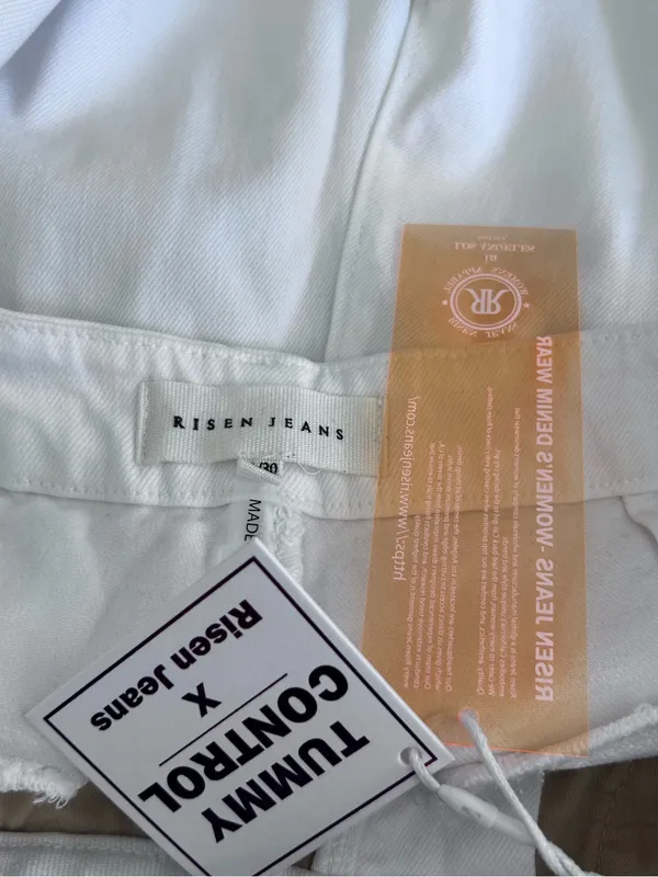 NWT Risen Jeans Tummy Control White High Rise Wide Leg Jeans Size 30/11 - Image 8