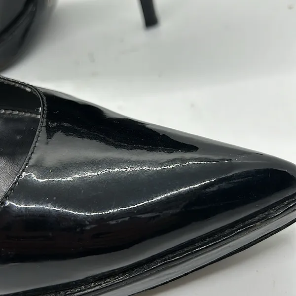 Prada Authenticated Black Patent Leather Stiletto Heel Shoes **Sz 38/US Size 8** - Image 14