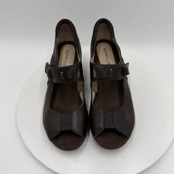 Merrell Evera Bracken Mary Jane Brown Open Toe Pump‎ Heels US Women's Size 6 - Image 3