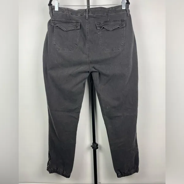 Paige Faded Mist Black Mayslie Relaxed Cropped Jogger Jean Pants Size 32‎ - Image 4