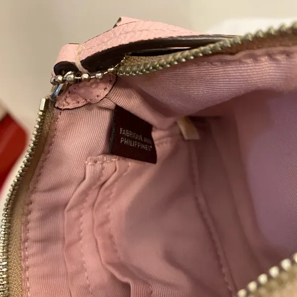 Coach Signature Pink and Tan Wristlet - Image 7