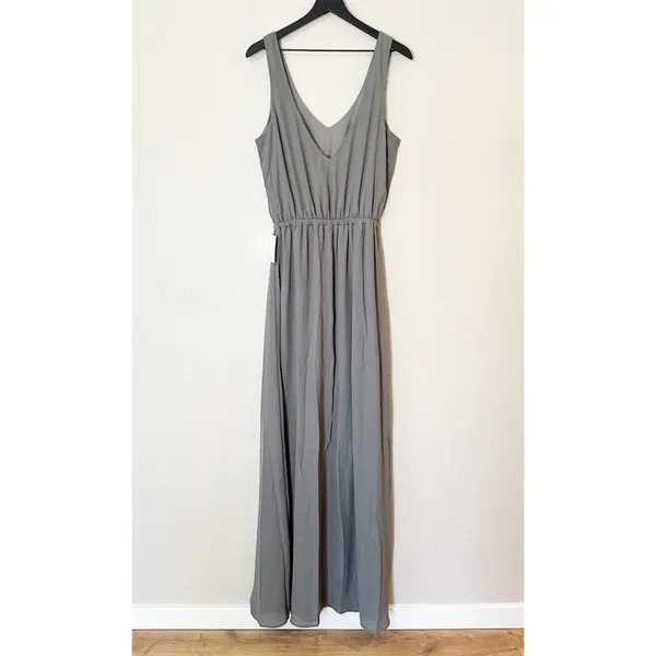 Show Me Your Mumu Dress Womens Bridesmaid Kendall V Neck Gray Side Slit XL NEW‎ - Image 7